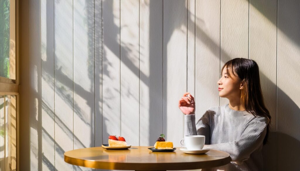 Image3で生成したカフェの人物画像(写真)/HanaHana Art Salon