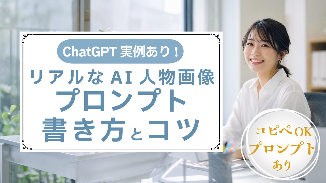 2026年最新｜ChatGPTで検証！リアルなAI人物画像プロンプトの書き方とコツ｜実例つき